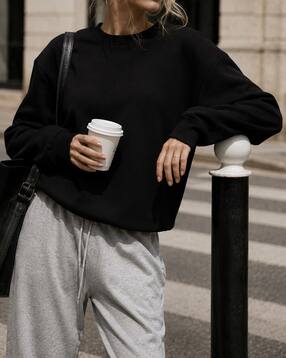 Shein Women Full Sleeve Back Neck Tie-Up Sweatshirt-picture-25