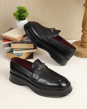Shein Men Round Toe Metal Accent Platform Heel Penny Loafers-image-46