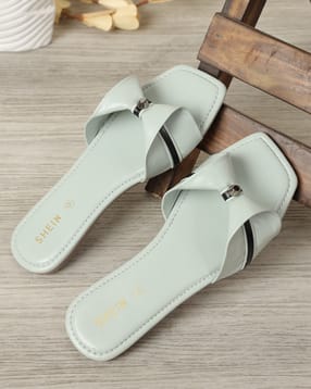 Shein Women Square Toe Bow Knot Strap Flat Sandal-picture-23