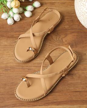 Shein Women Buckle Fastening Criss Cross Strap Sandals-picture-24