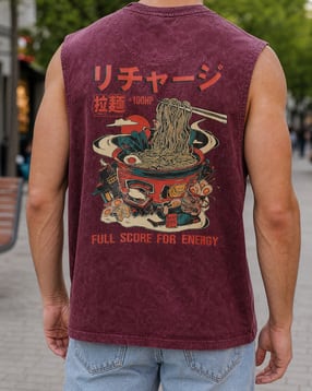 Shein Men Sleeveless Graphic Back Print Crew Tshirt-picture-11