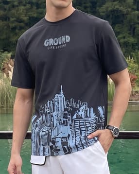 Shein Men Short Sleeve Graphic Placement Print Crew Tshirt-picture-39