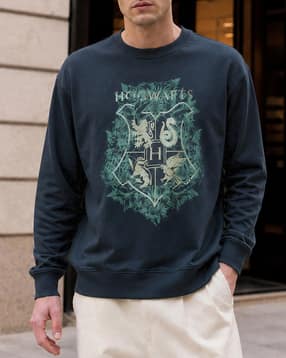 Shein Men Full Sleeve Harry Potter Chest Print Sweatshirt-image-45