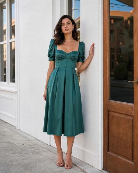 dark green dress with puff sleeves Buy Dresses for Women by Shein Online dark green ball gown Cajun Baked Turkey Breast Size:UK 14 (Buy Now) quality viscose 18