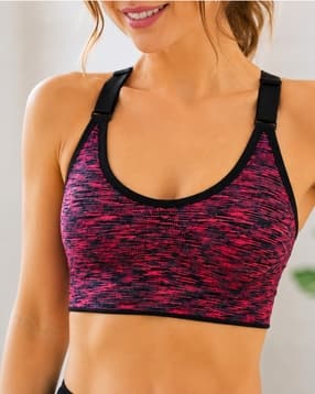 Shein Contrast Adjustable Strap Racerback Sports Bra-image-5