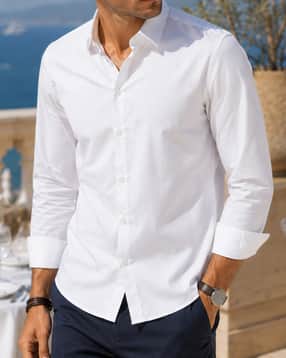 Shein Men Medium Length Spread Collar Full Sleeve Shirt-picture-18