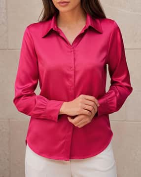 Shein Women Spread Collar Full Cuffed Sleeve Long Shirt-picture-34