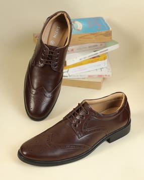 Shein Men Lace Fastening Brogue Design Derby Shoe-picture-44