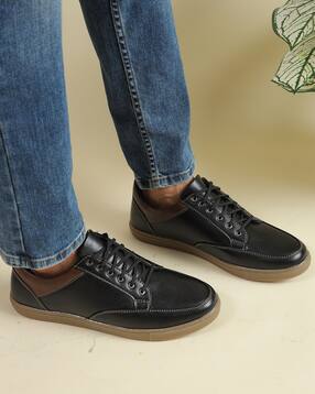 Shein Men Round Toe Lace-Up Panelled Plimsolls-picture-53