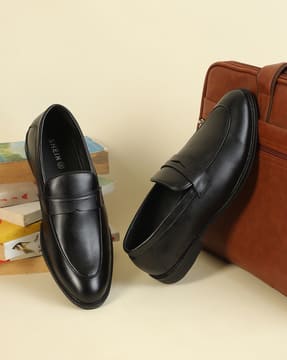 Shein Shein Men Work Almond Toe Slip On Penny Loafers