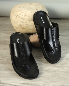 Shein Men Open Toe Stitched Thong Strap Slip On Flip Flop-picture-14