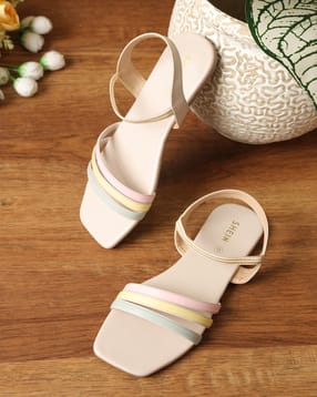 Shein Women Square Toe Contrast Multi Strap Slingback Sandal-picture-37