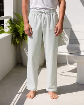 Shein Men Elasticated Drawstring Waist Striped Pyjamas-picture-46