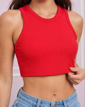Shein Shein Women Sleeveless Crop Tank Top