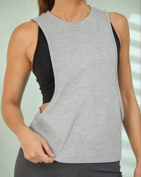 Shein Medium Length Sleeveless Low Armhole Tank Tshirt-picture-32