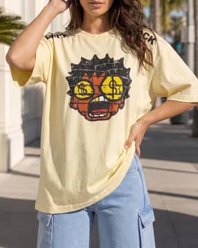 Shein Women Drop Shoulder Graphic Chest Print Crew Tshirt-picture-27