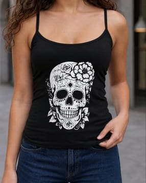 Shein Adjustable Spaghetti Strap Graphic Print Cami Top-picture-17