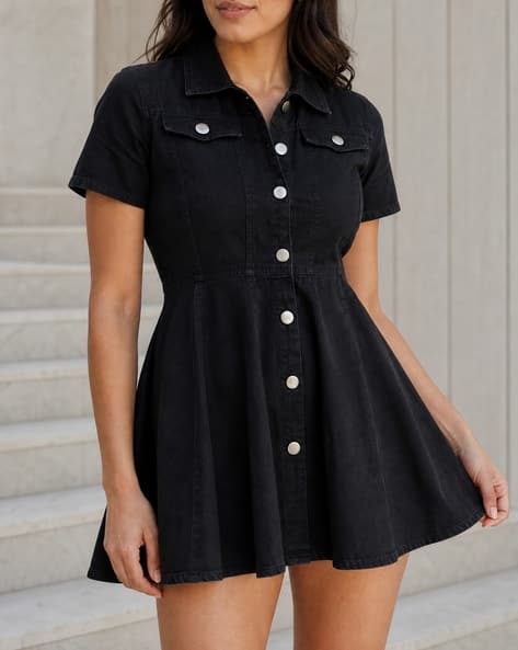 short sleeve black denim dress Buy Dresses for Women by Shein Online Great for any cup FarrWest SIZE:XL/XXL black denim dress Cicinia Champagne Homecoming Dresses