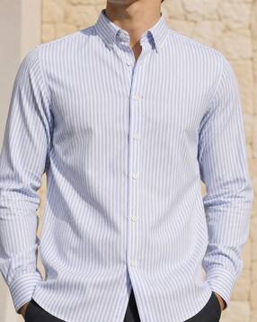Shein Men Button Down Collar Full Sleeve Striped Shirt-picture-20