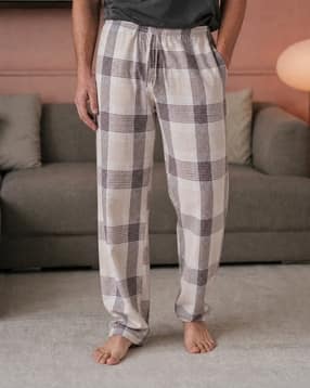 Shein Men Full Length Elasticated Drawstring Waist Checked Pyjama-picture-18
