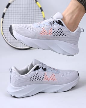 Shein Men Lace Fastening Mesh Detail Self-Design Running Shoes-image-2