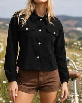 Shein Women Spread Collar Full Sleeve Trucker Jacket With Pockets-picture-28