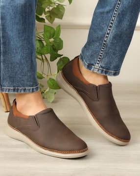 Shein Men Round Toe Contrast Panelled Loafers-picture-26