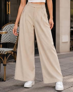 Shein Women Fixed Waist Full Length Pleated Pants-picture-43