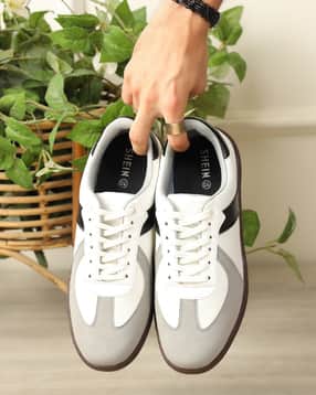 Shein Men Round Toe Lace-Up Colour-Block Court Sneakers-image-14