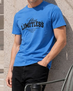 Shein Men Short Sleeve Typographic Chest Print Crew Tshirt-picture-47