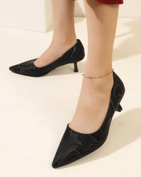 Shein Women Abstract Print Pump Style Kitten Heel Sandals