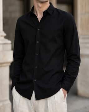 Shein Men Medium Length Spread Collar Full Sleeve Shirt-picture-49