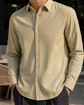 Shein Men Spread Collar Medium Length Full Sleeve Shirt-picture-47