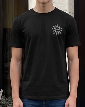 Shein Shein Men Short Sleeve Graphic Back Print Crew Tshirt