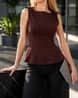 Buy Shein Coffee Brown Top for Women - Image 1