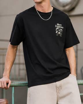 Shein Shein Men Short Sleeve Graphic Back Print Crew Tshirt