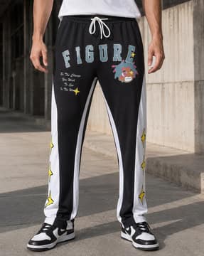 Shein Shein Full Length Panelled Typographic Print Track Pants