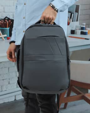 Shein Shein Men Panel Detail Zipped Laptop Backpack