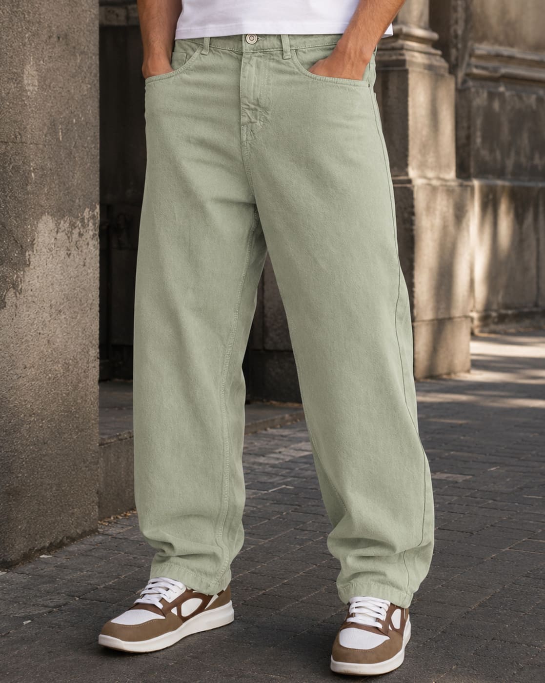 Buy Sage Green Jeans for Men by Shein Online | sheinindia.in