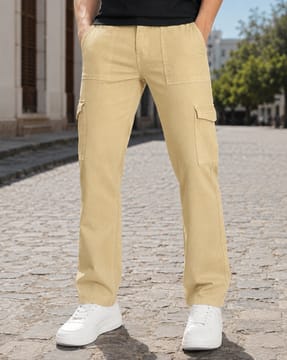 Shein Shein Men Street Fly With Button Closure Clean Wash Cargo Jeans