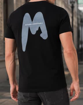 Shein Shein Men Short Sleeve Typographic Back Print Crew Tshirt