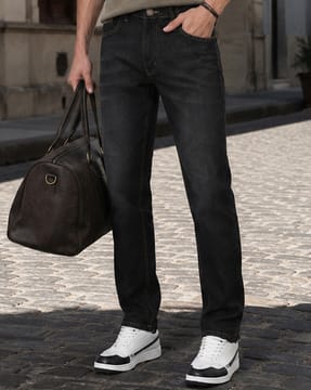 Shein Shein Men Full Length Fly With Button Closure Mid Wash Jeans