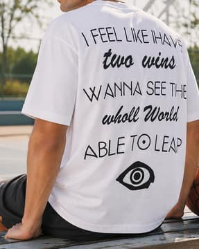 Shein Shein Men Short Sleeve Typographic Back Print Crew Tshirt