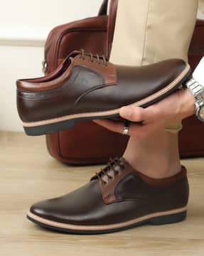 Shein Shein Men Round Toe Lace Fastening Derby Shoes