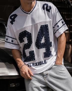 Shein Shein Men Short Sleeve Numeric Back & Front Print Tshirt