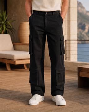 Shein Shein Men Street Full Length Clean Wash Cargo Jeans