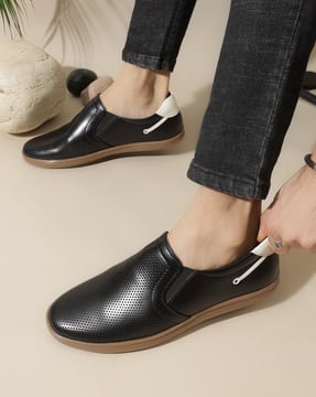 Shein Shein Men Round Toe Perforated Detail Slip On Loafers