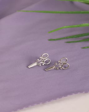 Shein Women Silver Scissors-Shaped Stud Earrings-picture-28