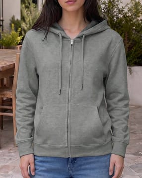 Shein Women Full Sleeve Zipped Hoodie With Pocket-picture-20