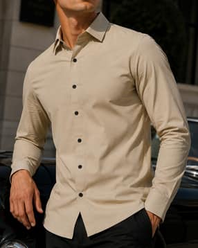 Shein Men Medium Length Spread Collar Full Sleeve Shirt-picture-47
